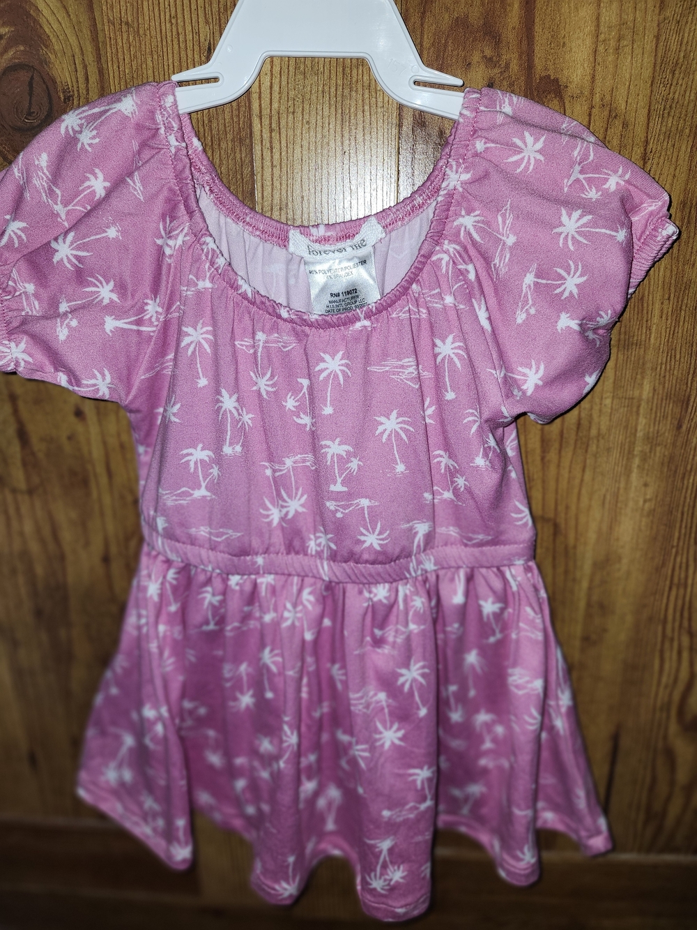 Forever 21 Kids Pink Palm Tree Print Summer Dress